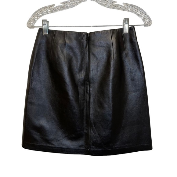 Cache Women 100% Leather Skirt Size 2 - Picture 2 of 5